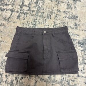 Never Worn Women's Gray Mini Cargo Skirt